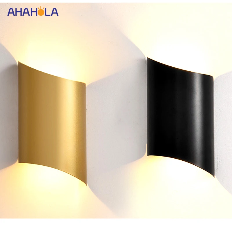 Современный светодиодный настенный светильник черный белый золотой алюминиевый