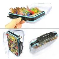 outdoor water fishing box 64pcs fly hook set fly fishing bait transparent fly fishing box