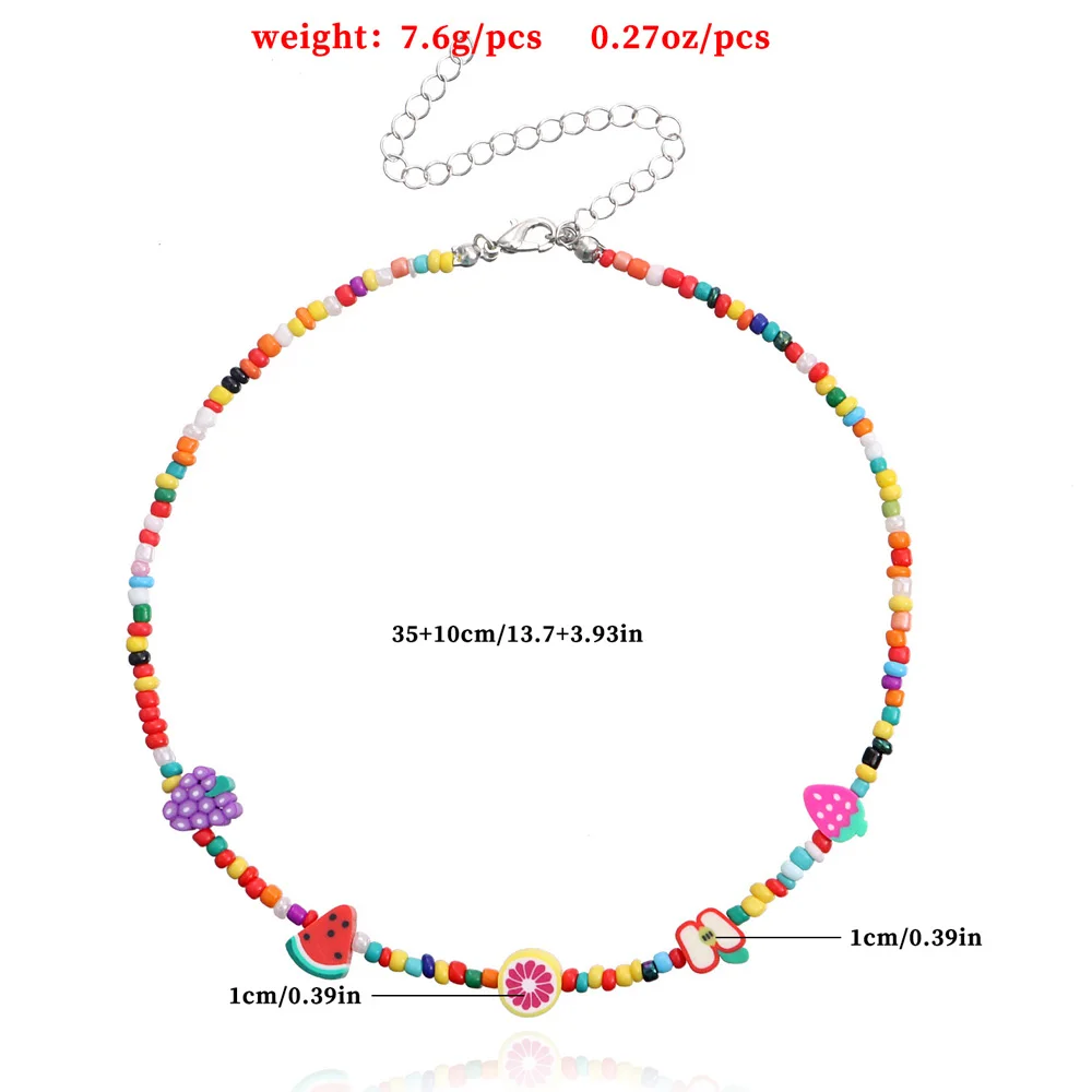 Модные разноцветные бусины ручной работы ожерелья с фруктами модное этническое