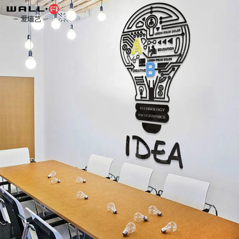 WS42 идея лампы креативные красочные акриловые 3D наклейки на стену для офиса