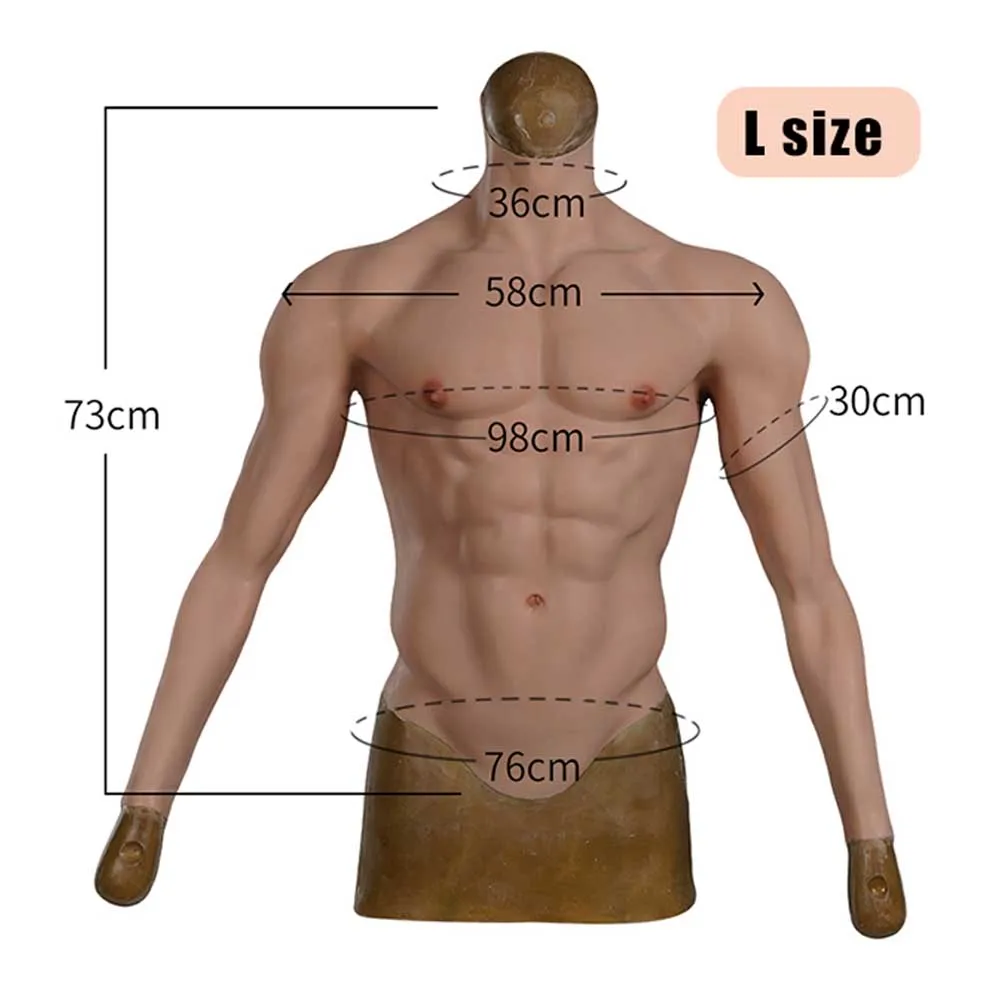 

Halloween Cosplay Abdominal Macho Masque Disguise Male Mascular Belly Costume Masquerate Silicone Muscle Suit Woman To Man