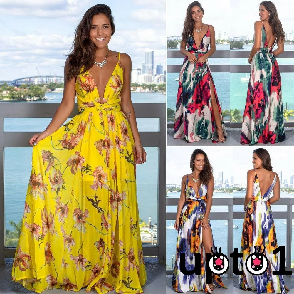 

Летнее цветочное длинное вечернее коктейльное платье макси в стиле бохо для плявечерние