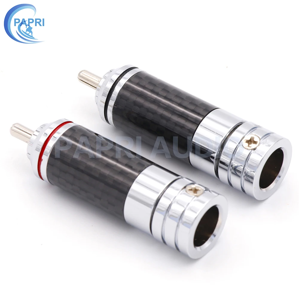 PAPRI DIY RCA штекер Hi Fi ремонтный динамик Jack из углеродного волокна Tellurium медный
