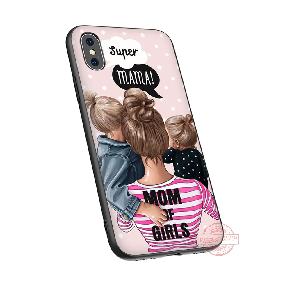WEBBEDEPP мама и дочь рисунок Мягкий Силиконовый ТПУ чехол для телефона для iPhone 5 6 7 8 Plus X XS XR XS Max 11 11peo 11proMax