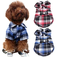 cute pet dog puppy plaid shirt coat clothes t shirt high huality apparel size xs s m l