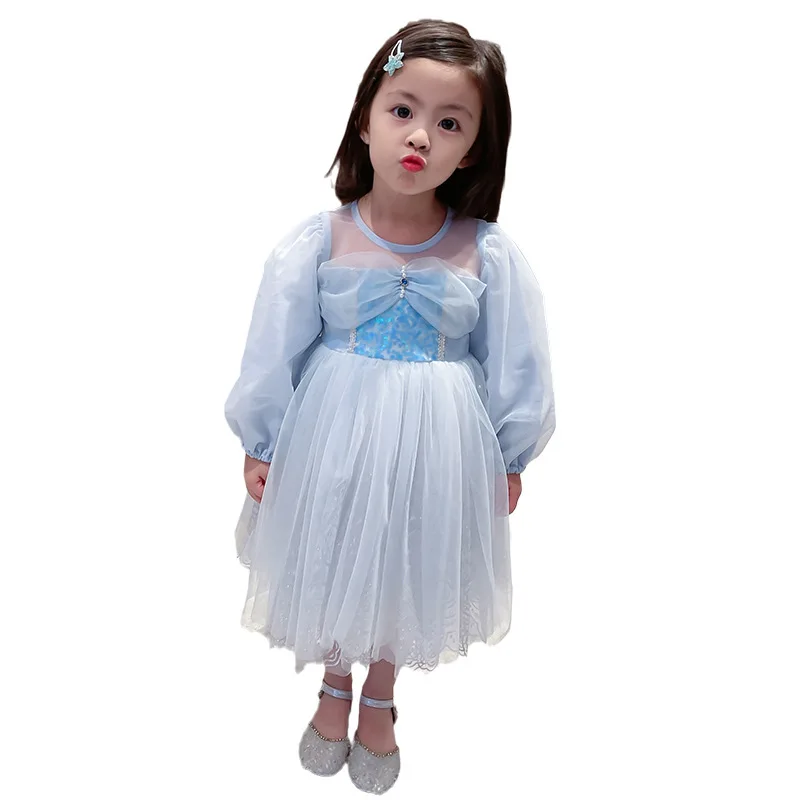 

The spring and autumn period and the han edition in paragraph baby girls dress net veil brim XianEr children's princess dress