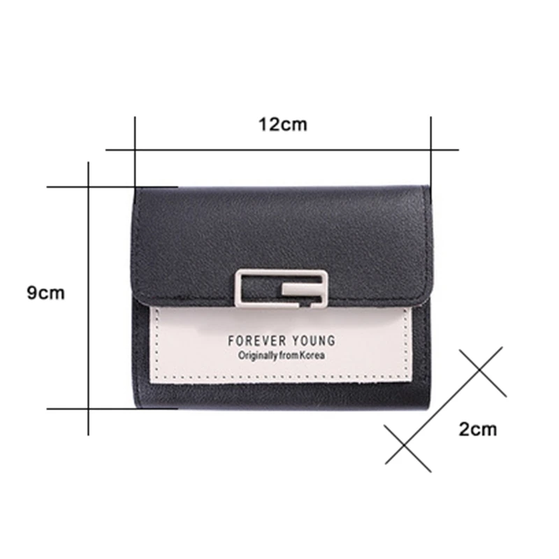 

2021 New Fashion Women Small Leather Short Wallet with Coin Pocket Female Mini Purse Money Bag Credit Card Holder Clip for Cash