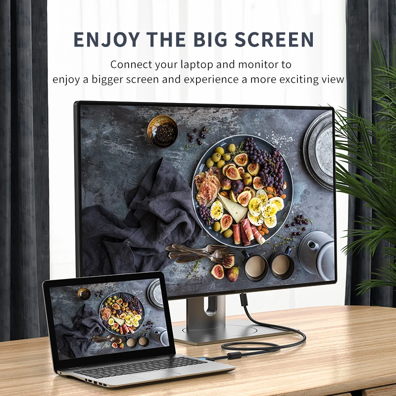 jasoz 1080p vga cable 15 pin vga male to male black braided high premium shielding hdtv vga cable with ferrite core1m 5m 10m 20m free global shipping