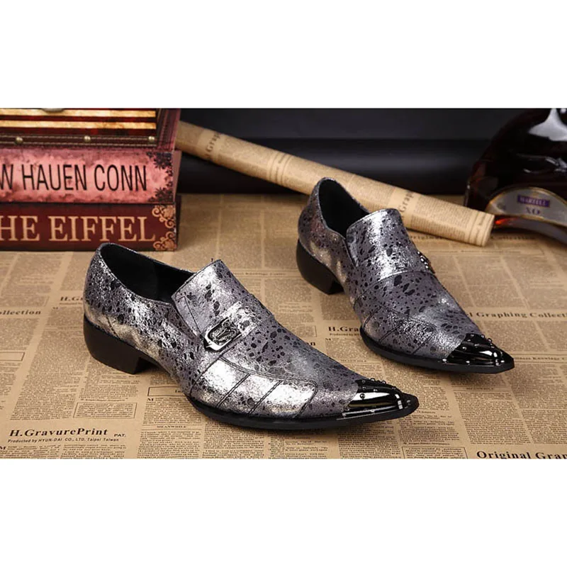 

Batzuzhi Handsome Adult Man's Leather Shoes Pointed Metal Toe Oxford Dress Shoes for Man Business/Wedding and Party, Big Size 12