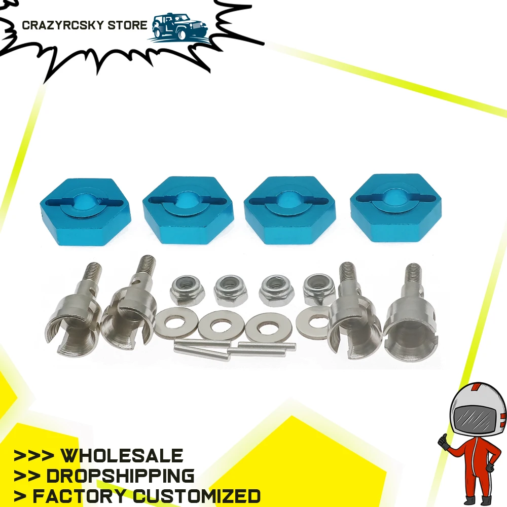 4x сплав 12 мм шестигранник колеса адаптер и ось в сборе для Радиоуправляемая