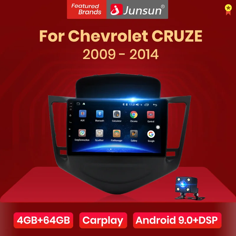 Автомобильный мультимедийный проигрыватель Junsun V1 pro 4 Гб + 64 ГБ Android 9 0 DSP для Chevrolet
