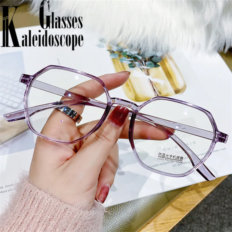 

Компьютерные очки для чтения с защитой от синего света, ультралегкие многоугольные пресбиопические очки, оптические очки с диоптриями + 1,0 1,...