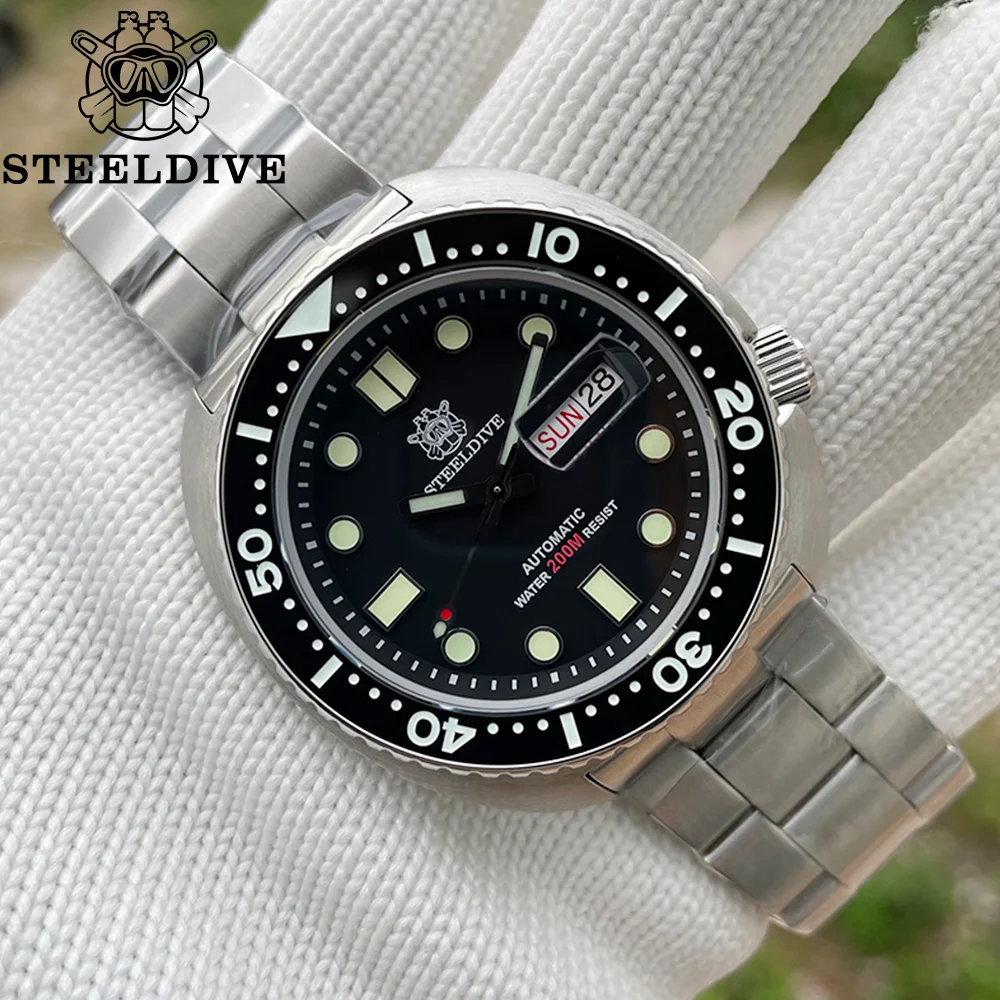 

Часы STEELDIVE Мужские механические с двумя календарями, водонепроницаемые до 200 м