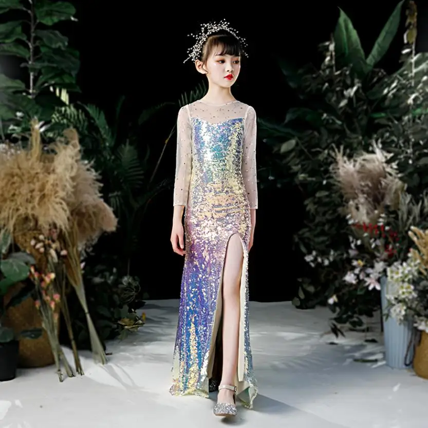 Сексуальное вышитое блестками вечернее платье русалка подиумное принцессы для