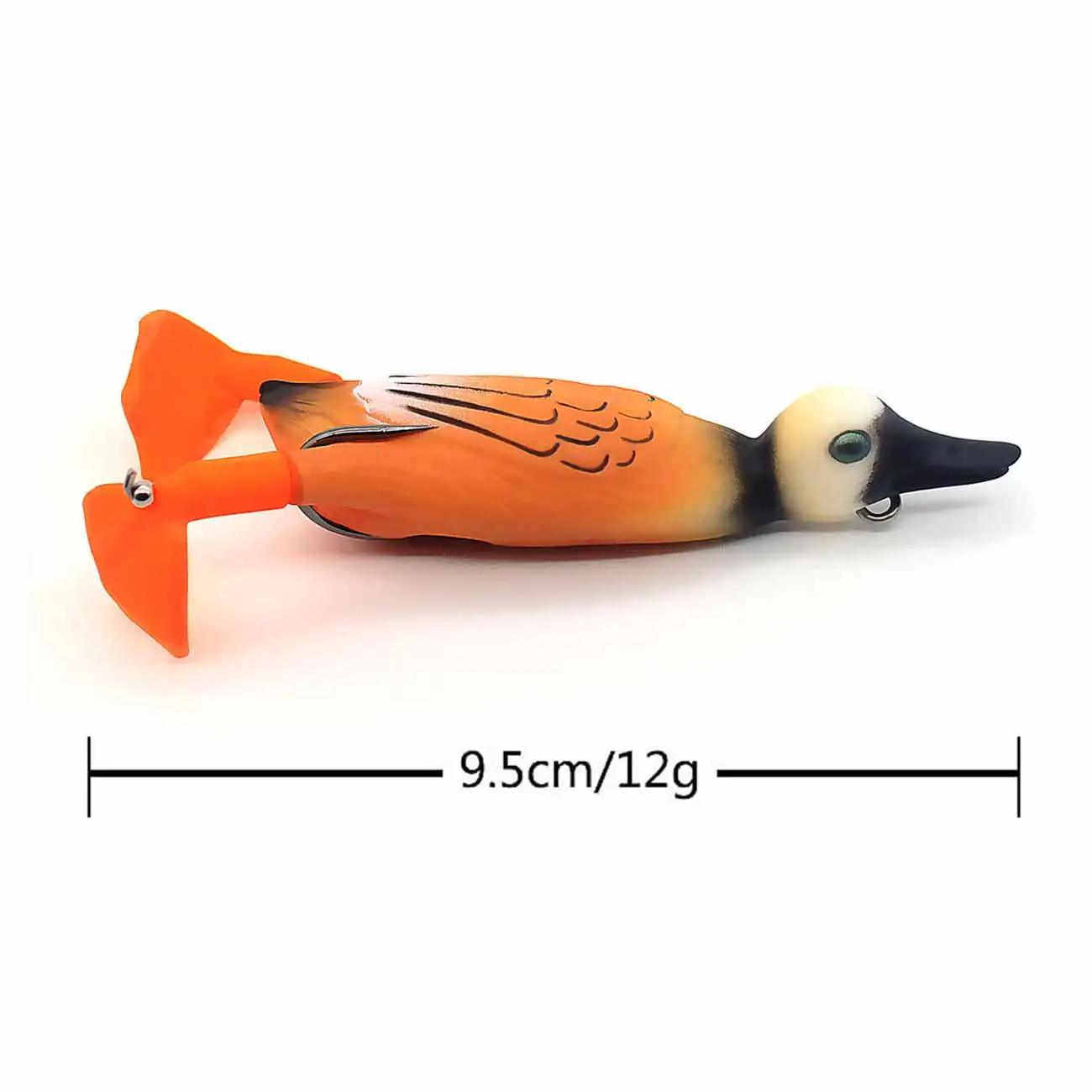

1pcs Propeller flipper duck Fishing Lure Ducking Fishing Frog Lure 9.5cm 11.2g Artificial Bait Duckling 3D Eyes Day Baits Bass