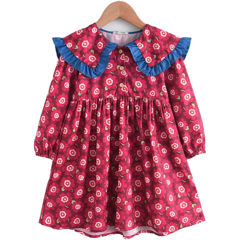 

Girls Princess Casual Dresses 2021 New Spring Autumn Kids Print Girls Dresses Children Lovely Clothing Cute Spring Suits 1-5Y