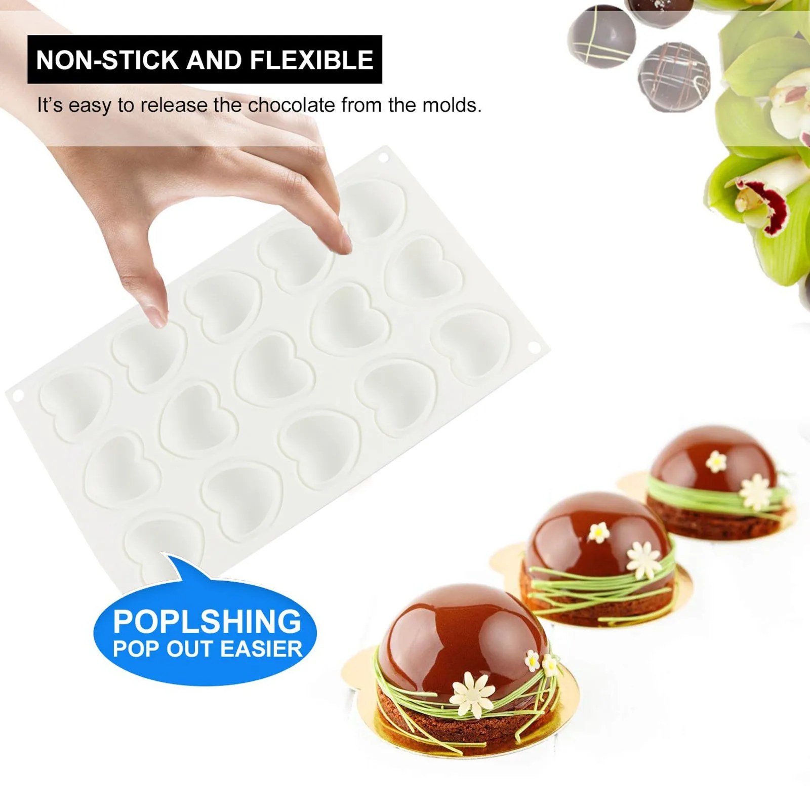 15 отверстий любовь силиконовая форма для выпечки тортов 3d Сердце Форма Fondant