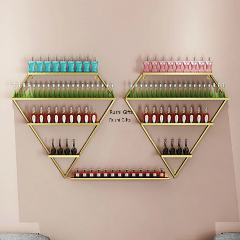 

Nordic Metal Nail Polish Bottle Storage Rack Iron Nail Polish Display Wall Shelf Iron Manicure Store Holder shelf organizer