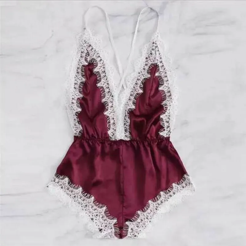 Женское боди ночное белье сексуальное нижнее кружевная открытая спина на
