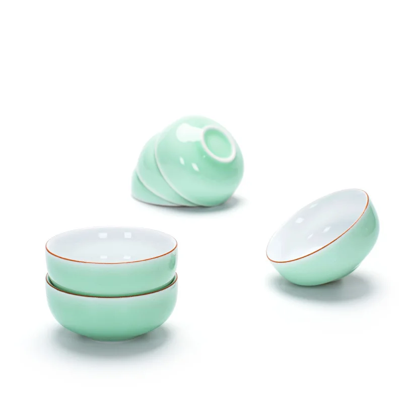 Китайская зеленая мини чашка для чая Celadon маленькая аксессуары чайной чаши