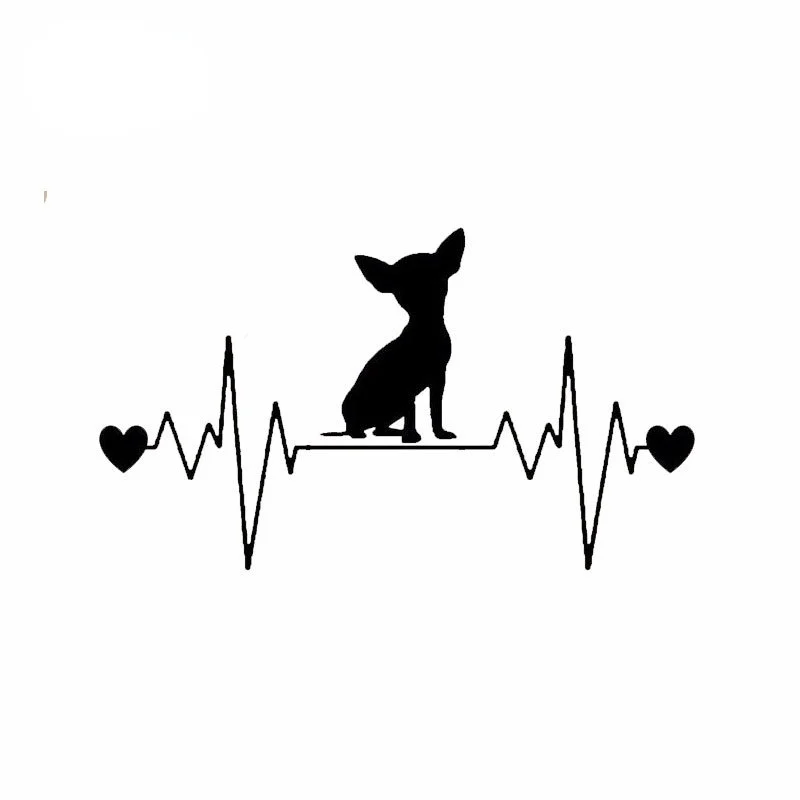 

Chihuahua Heartbeat Window Bumper Car Sticker Decal PVC Dog 20.3cmX11.8cm