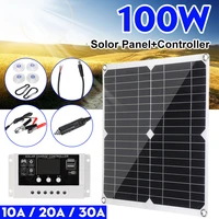 100w solar panel dual 12v5v usb with 30a controller waterproof solar cells poly solar cells for car yacht rv battery charger