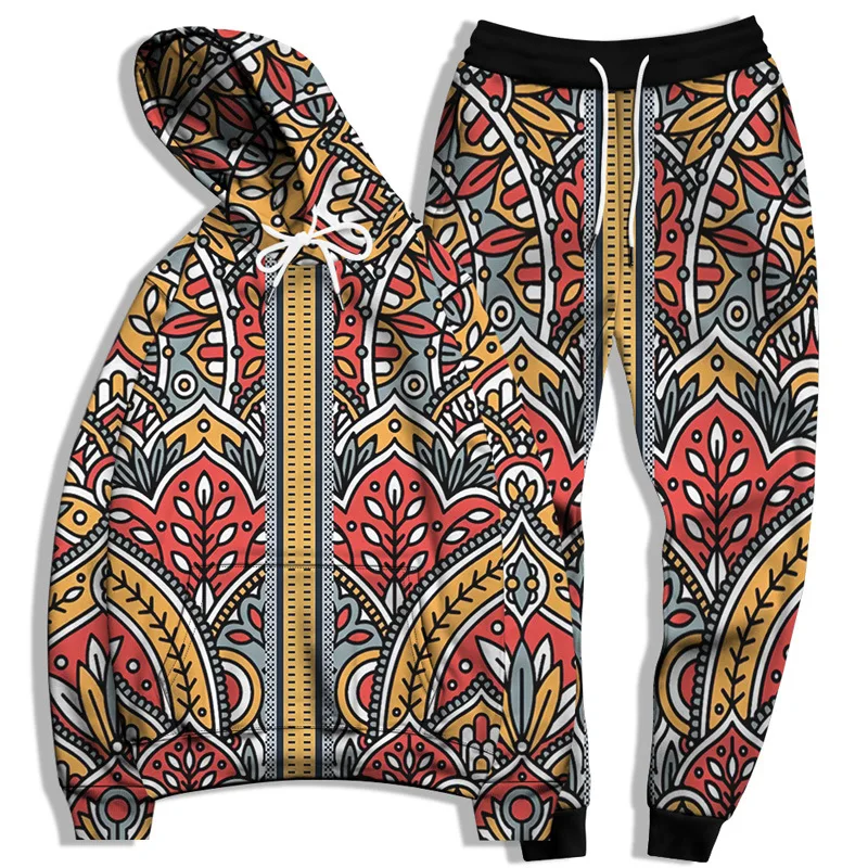 

3d Digital Printing mens set 2 piece man tracksuit casual streetwear women outfits hoodie+pants autumn joggers set men clothes