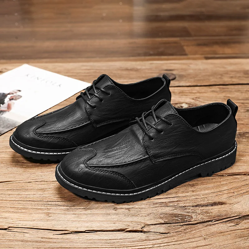 

2021 New Retro Men's Shoes Summer Low-Top Leather Shoes Men's Work Shoes Casual Shoes