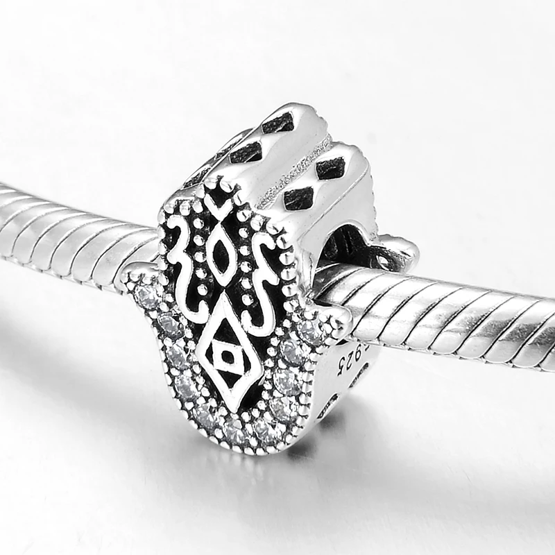 Прекрасная рука Фатимы прекрасные бусины серебристого и синего цвета с