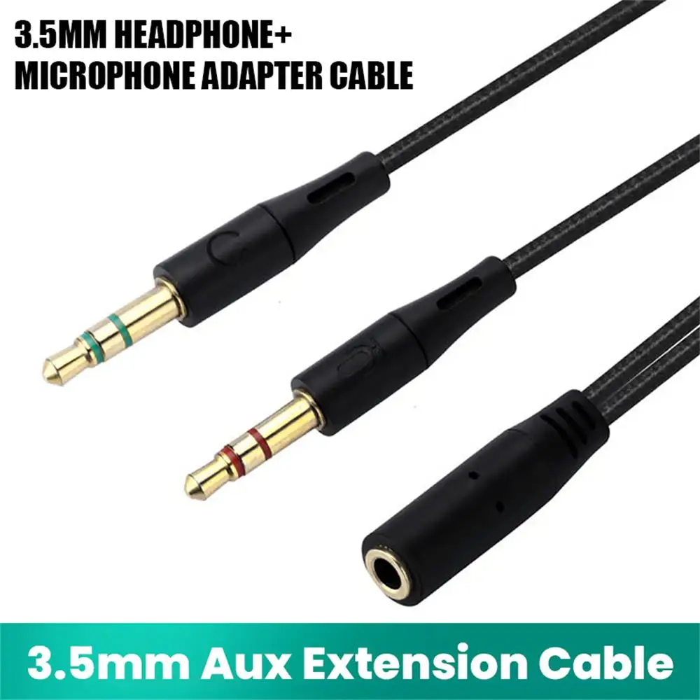 

Headphone Splitter Cable Earphone Adapter 3.5mm Female to 2 Dual Male phone Headset to PC Adapter Audio Aux Cable For Computer
