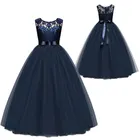 Детское платье для девочек, элегантное кружевное платье принцессы на свадьбу, выпускной бал, для подростков, длинное платье для девочек