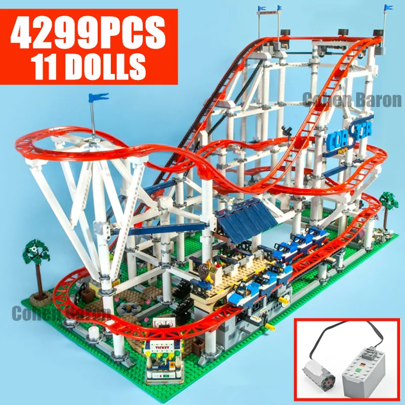 

New 4299PCS Motor Roller City Idea Amusement Park Coaster Fit 10261 Streetview Building Block Brick Toy Gift Birthday