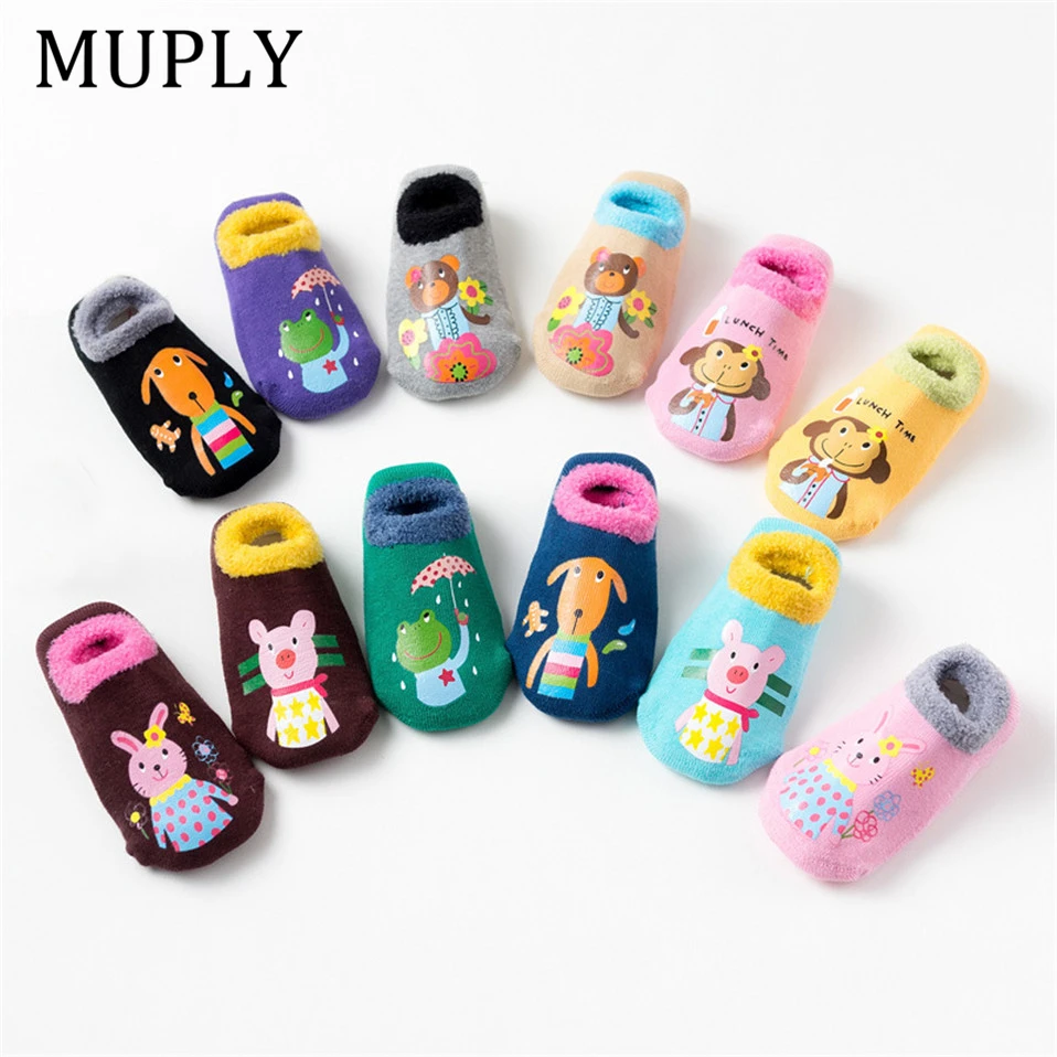 Хлопковые носки для маленьких мальчиков и девочек Резиновые Нескользящие