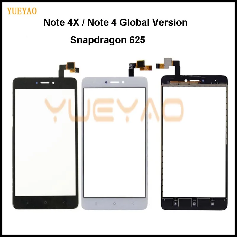Note4 глобальная версия сенсорного экрана стекло для Xiaomi Redmi Note 4X дигитайзер Панель переднее стекло сенсорный экран сенсор