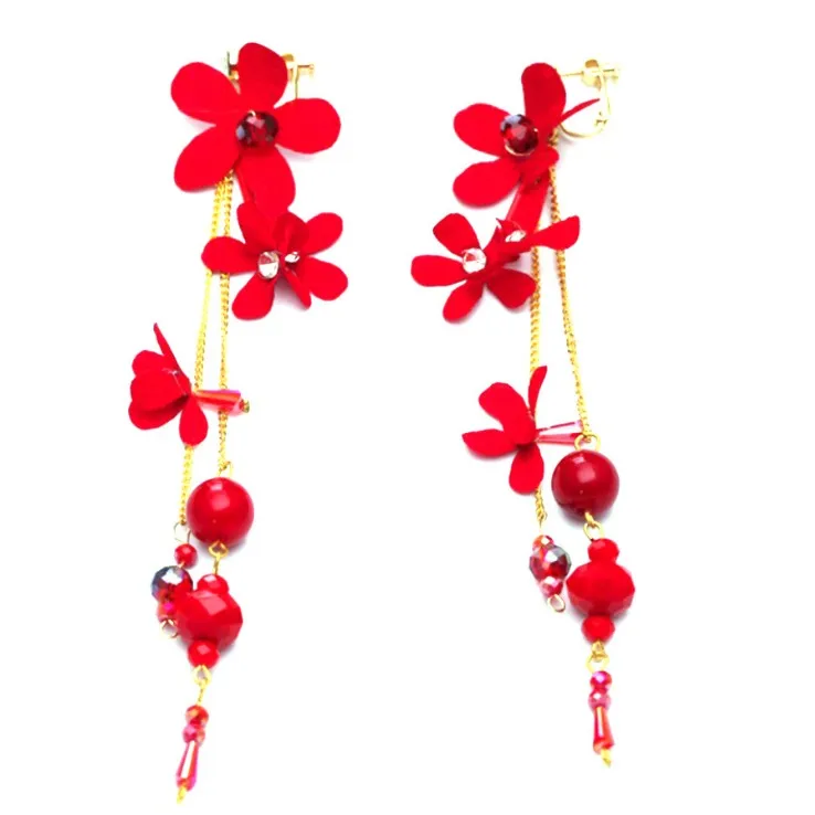 Красный головной убор с бабочкой и цветами ручной работы свадебные повязки на