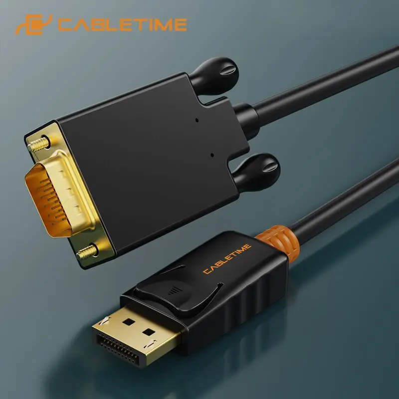 Кабель переходник CABLETIME Displayport в VGA DP кабель папа для HP Dell Asus lenovo ПК ноутбука