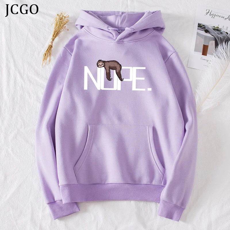 JCGO зимняя толстовка с капюшоном из флиса женские толстовки размера плюс принтом