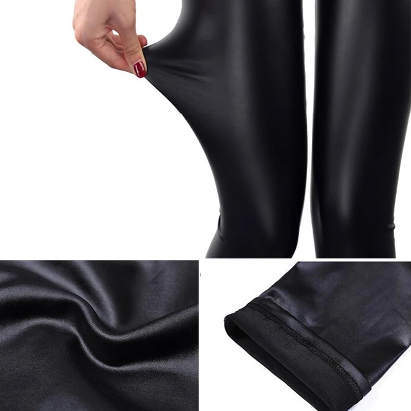 

S-5XL High Waist Faux Leather 2020 Fashion Sexy Thin Black women Leggings Stretchy Push Up Leggings Plus Size