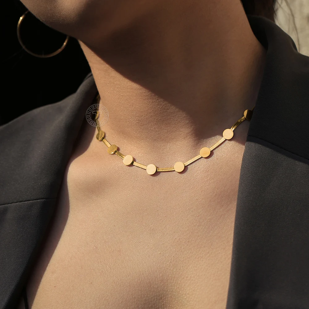 Позолоченные ожерелья-змеи для женщин и девушек Очаровательная цепь-чокер из