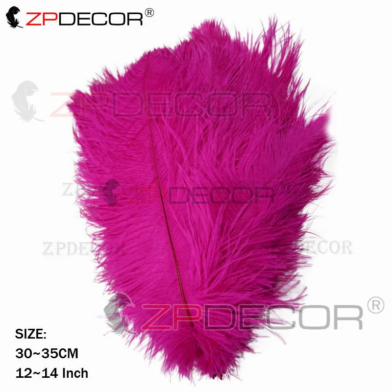 Розовый ZPDECOR натуральное высококачественное страусиное перо 30-35 см/12-14 дюймов для рукоделия свадебных ювелирных изделий ремесло карнавальное платье - Цвет: Розовый
