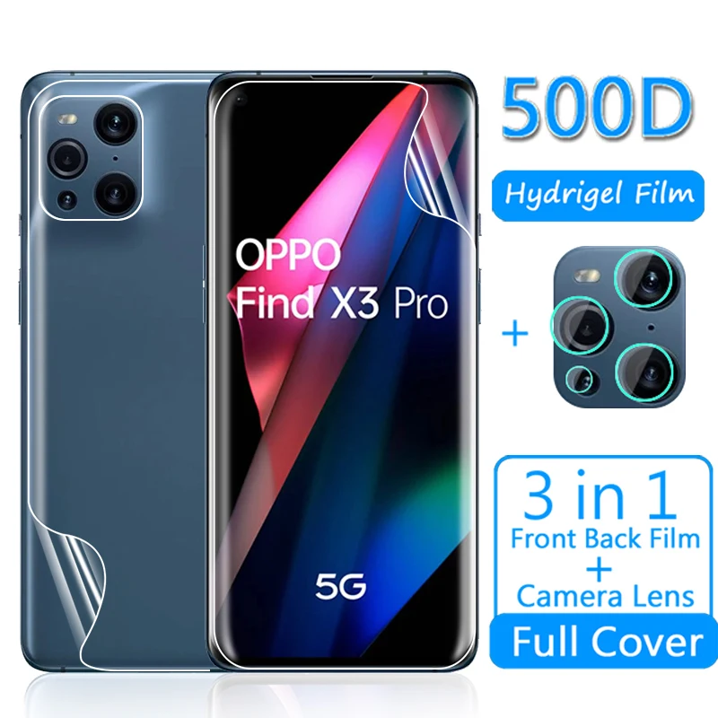 

For OPPO Find X3 Pro Soft Hydrogel Film Screen Protector Camera Lens Front Back Protective For OPPOFindX3Pro X 3 X3Pro Not Glass