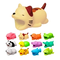 usb cable bite animal protect organizer wire protector winder for iphone 7 8 x plus wholesale bear tiger dog pig cat lion shark