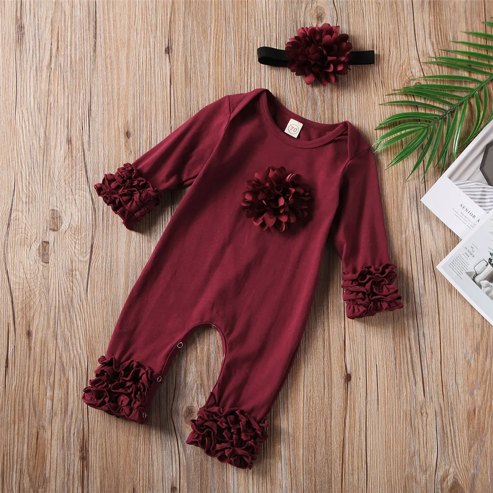 Детский однотонный комбинезон с длинным рукавом на осень/весну | Мать и ребенок