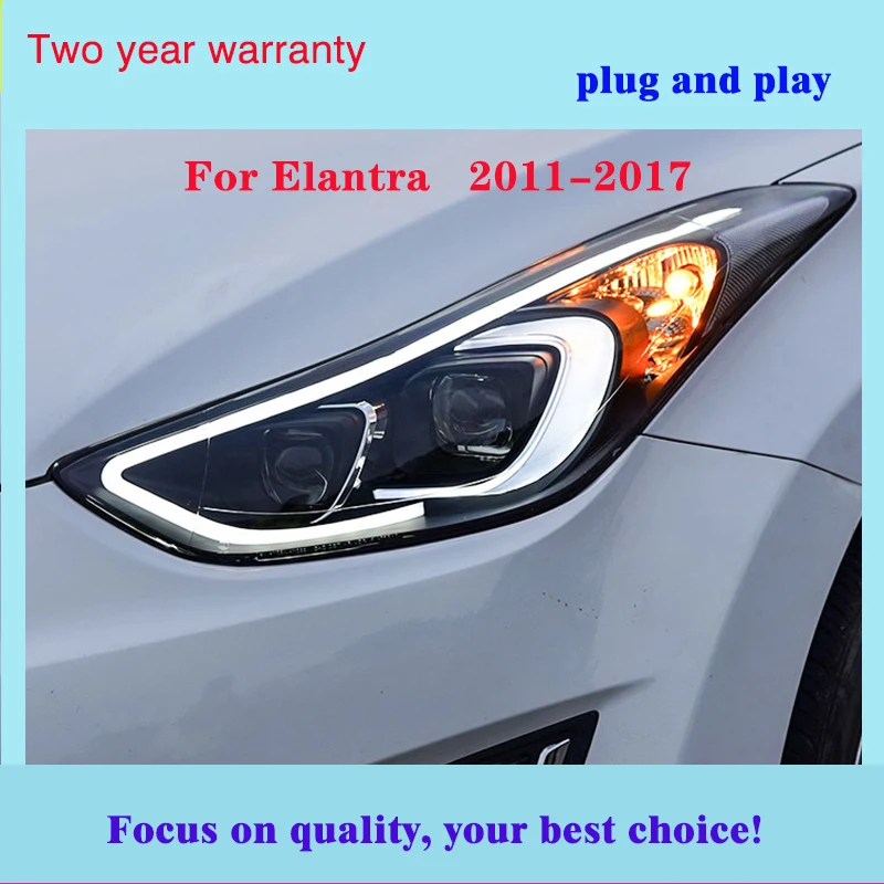 Автомобильный Стайлинг Головной фонарь для фары автомобиля Hyundai Elantra 2011 2017 года MD