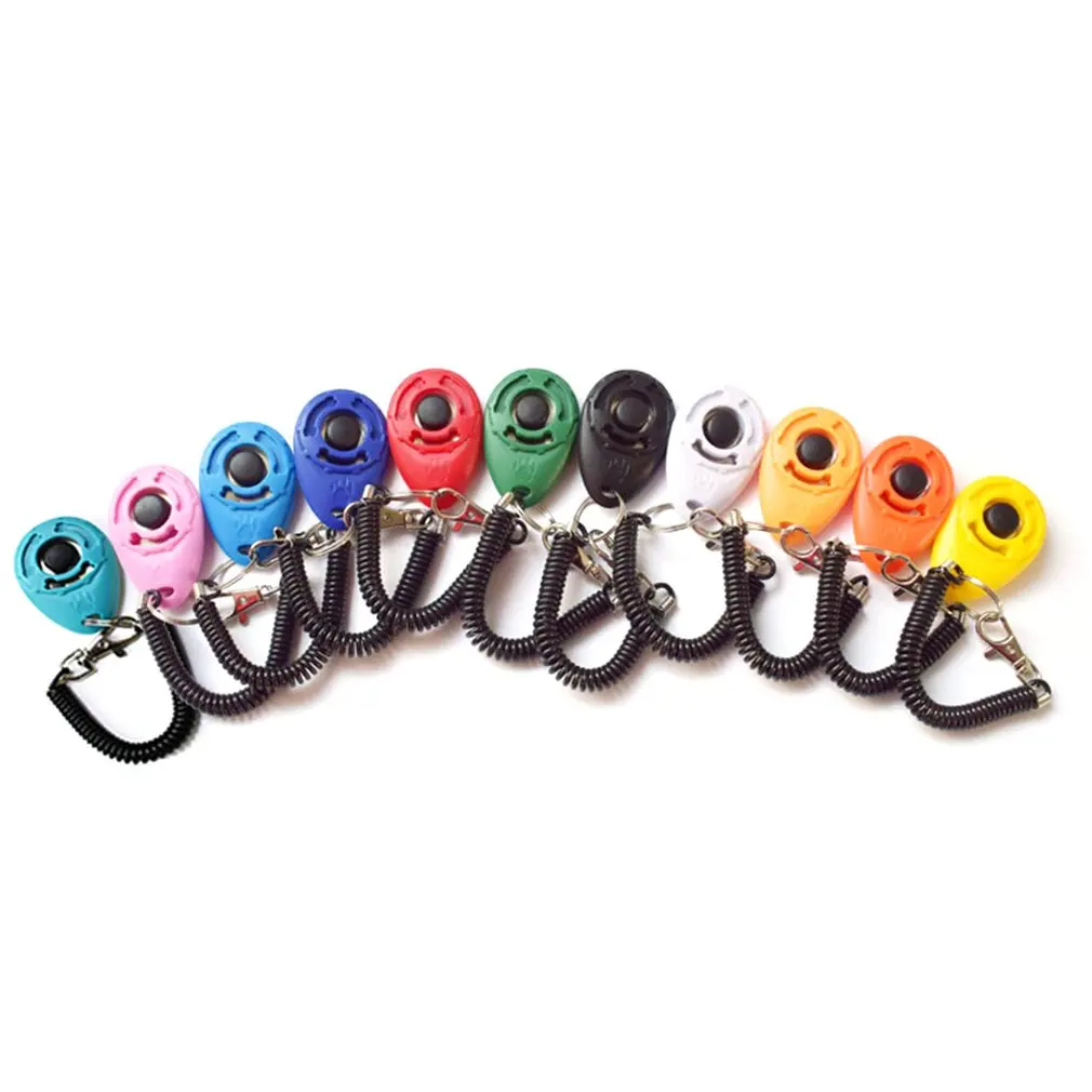 

Durable Pet Trainer Pet Dog Training Dog Clicker Adjustable Sound Key Chain And Wrist Strap Doggy Train Click Pet Accessories