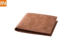 Мужской кошелек Xiaomi, короткий бумажник с зажимом для мелочи, ультратонкий мужской держатель на молнии с кармашком для мелочи и фото карт