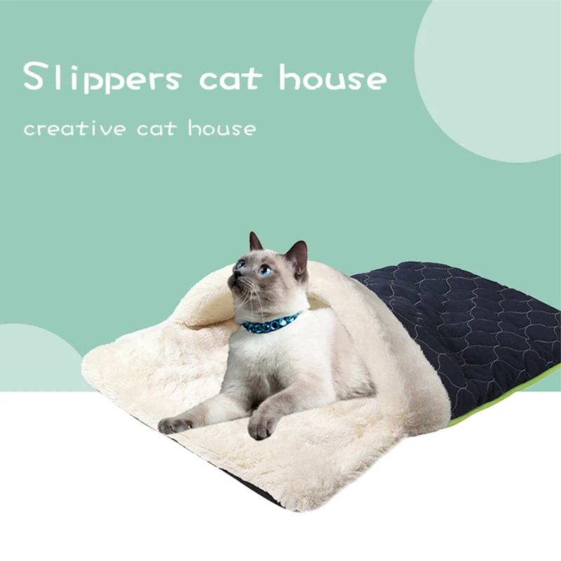 

Warm Cat Sleeping Bag House Pets Bed Winter Plush Nest Cushion Puppy Cat Mat Kennel Soft Bed for Small Dogs Cats Pets Products