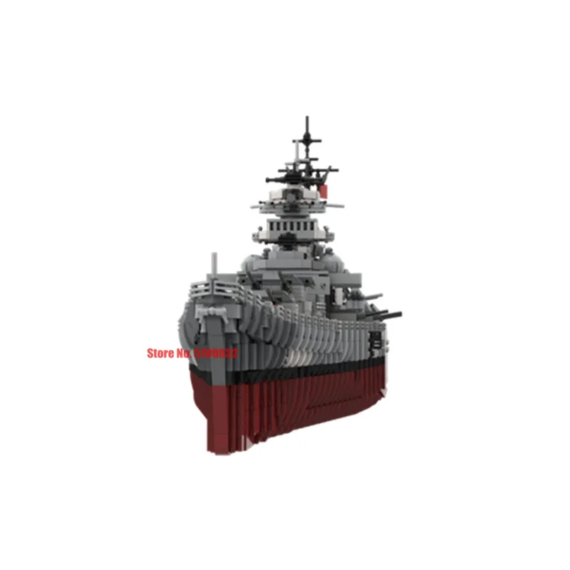 

New 7164PCS WW2 German Bismarck Battleship Cruiser Model World War2 Warship Military Toys Weapon Toy Building Block Bricks Gift