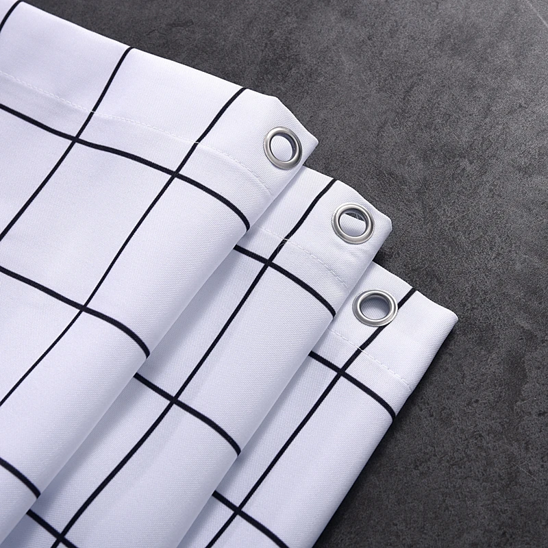 Водонепроницаемые занавески для душа толстые затемняющие с крючками белые серые