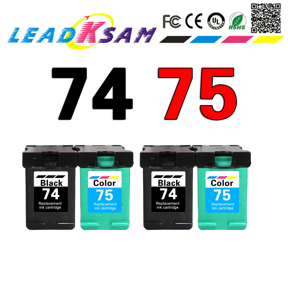 Чернильные картриджи LEADKSAM совместимые с hp 74 75 XL для hp74 hp75 74XL Photosmart C4200 C4280 C4345 C4380 C4385